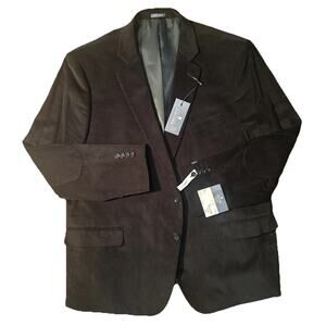 Stafford Men’s Black Corduroy Jacket 52R Sport Coat Blazer Classic Fit NWT